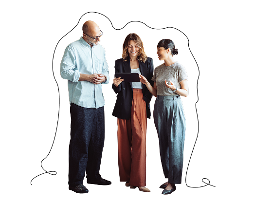 MERIX Financial team members having a discussion about mortgage products